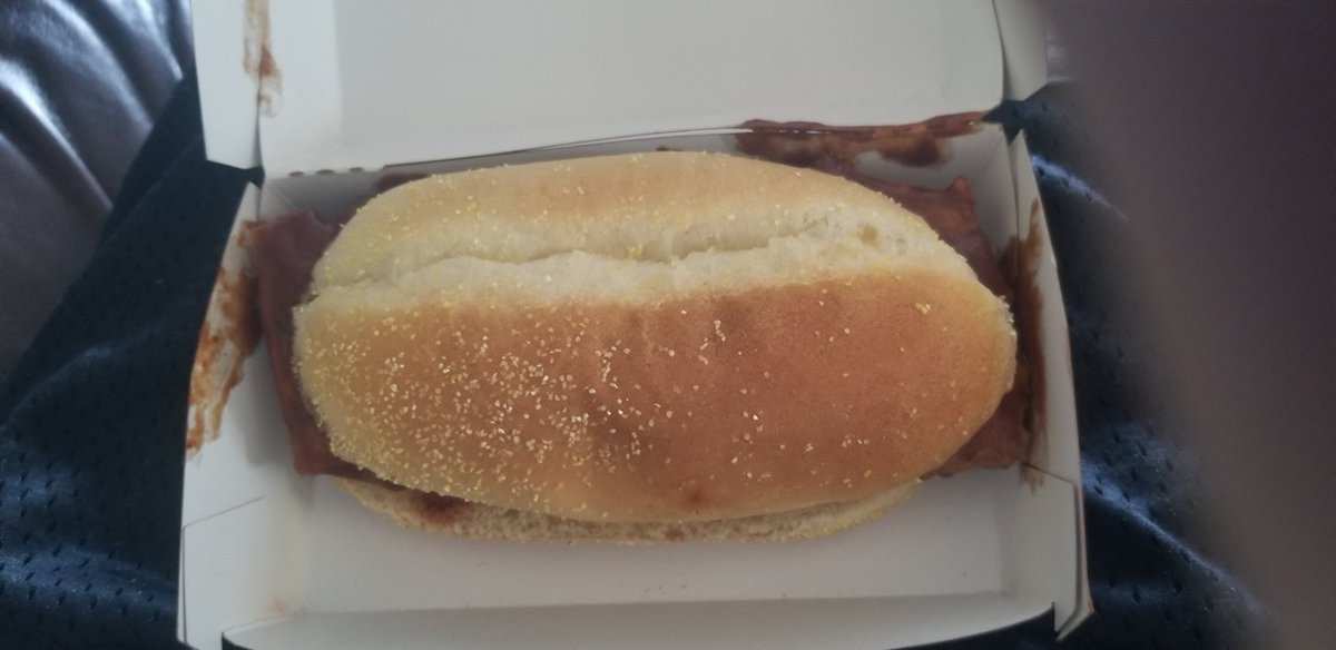 RichardKutz's tweet photo. I know you're trash #McRib, but I love you anyway. Mmm...McTrash. #McDonalds #FastFood #McTrash https://t.co/GWvxtXRJ5p