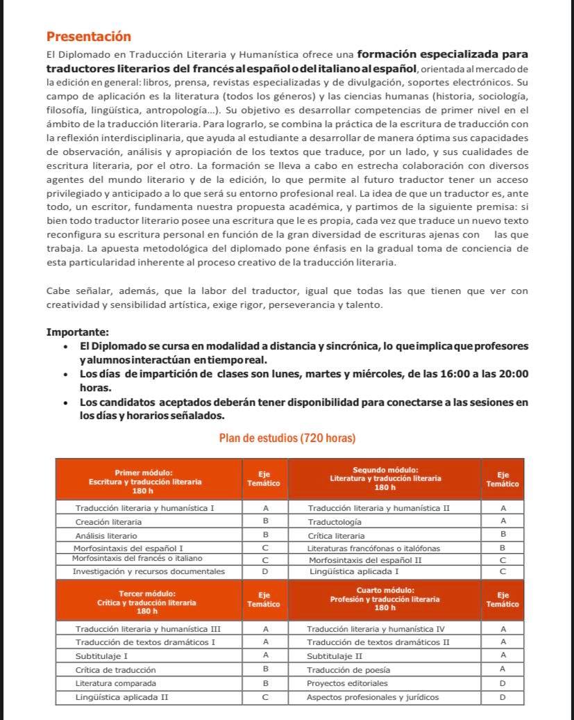 ametliac's tweet photo. Estimados colegas y amigos: 
Tenemos el enorme gusto de informar que queda abierta la convocatoria 2021-2022 de nuestro Diplomado en Traducción Literaria y Humanística, que se impartirá en modalidad a distancia/sincrónica.
#UNAM #Ametli #diplomado #traducción #traducciónliteraria https://t.co/1BKBKNVETh