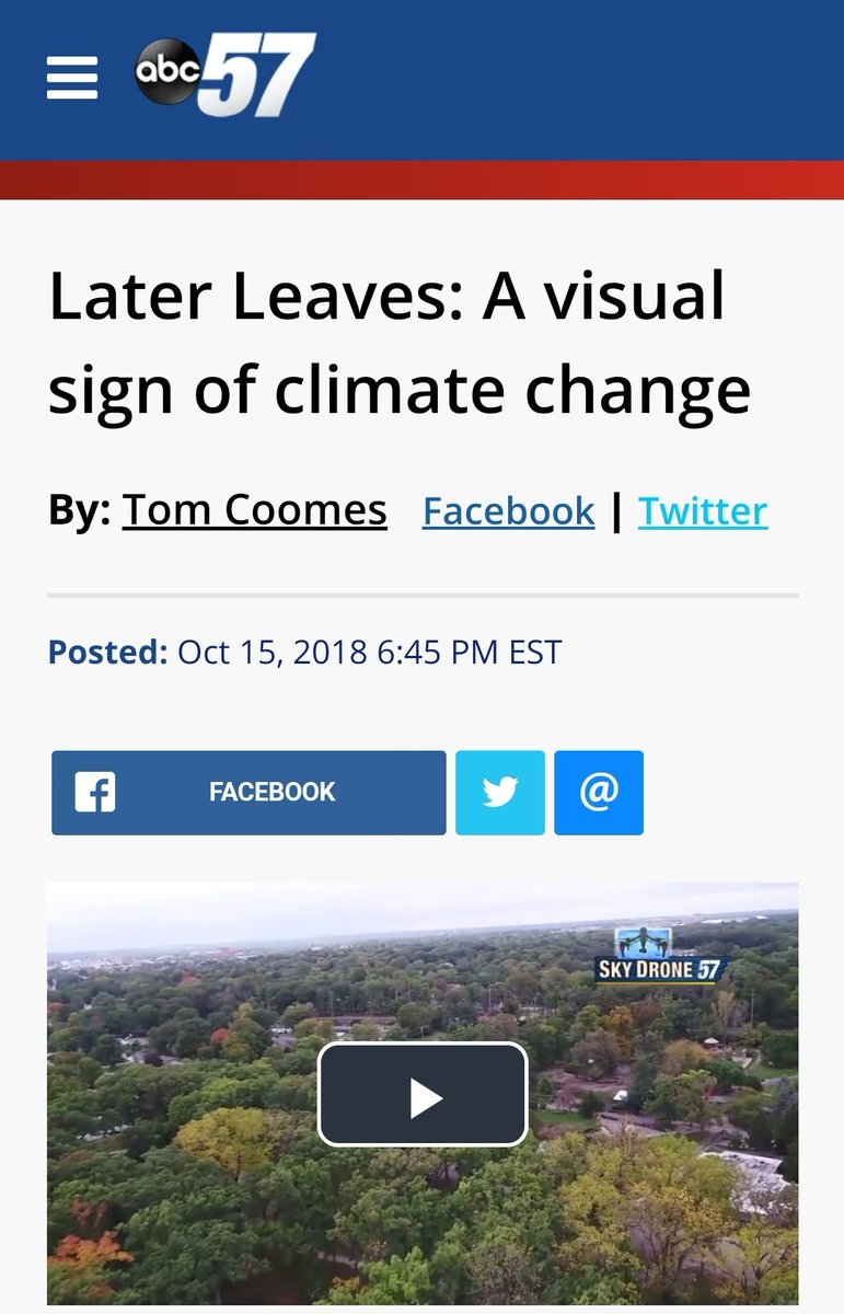 Climate change losing leaves later and earlier.