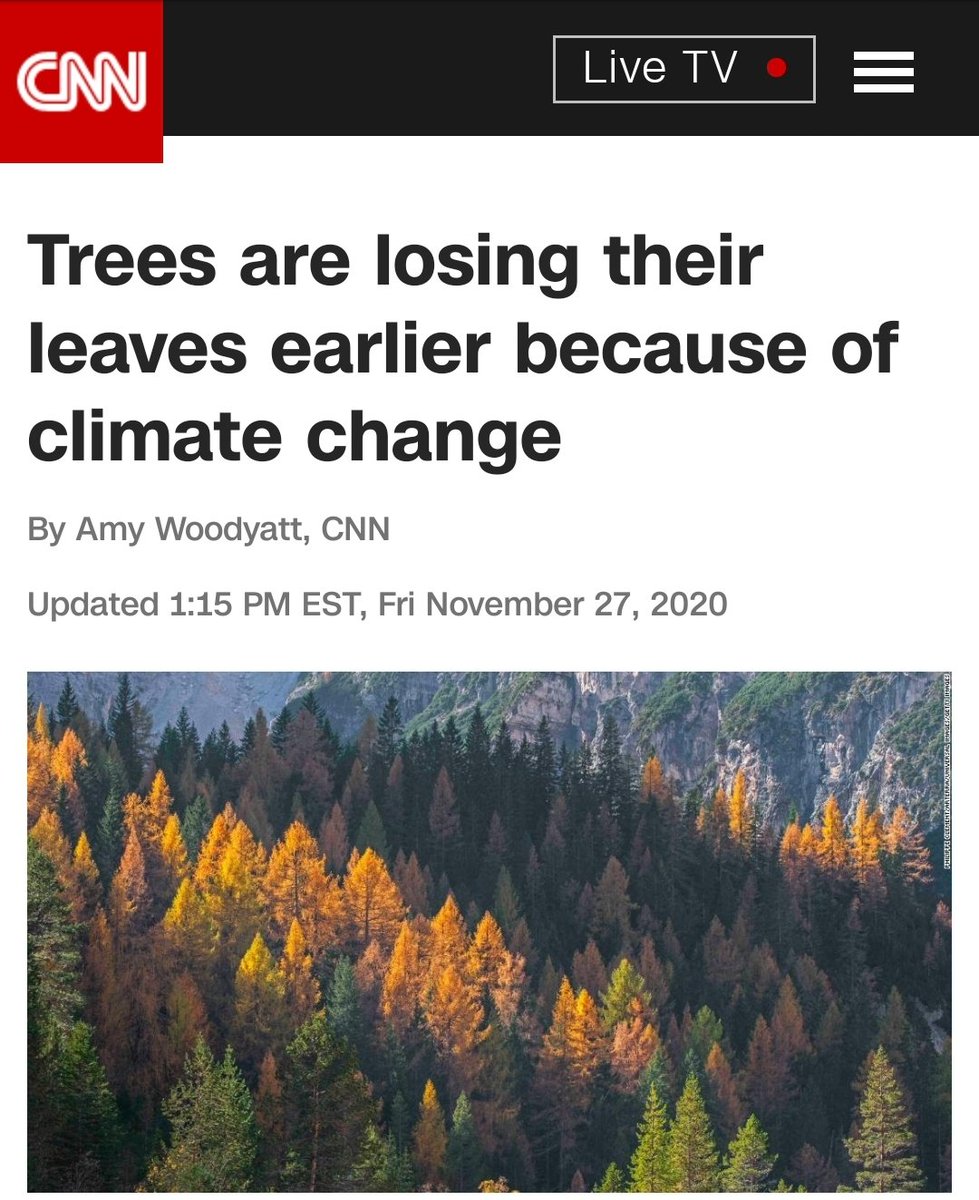 Climate change losing leaves later and earlier.