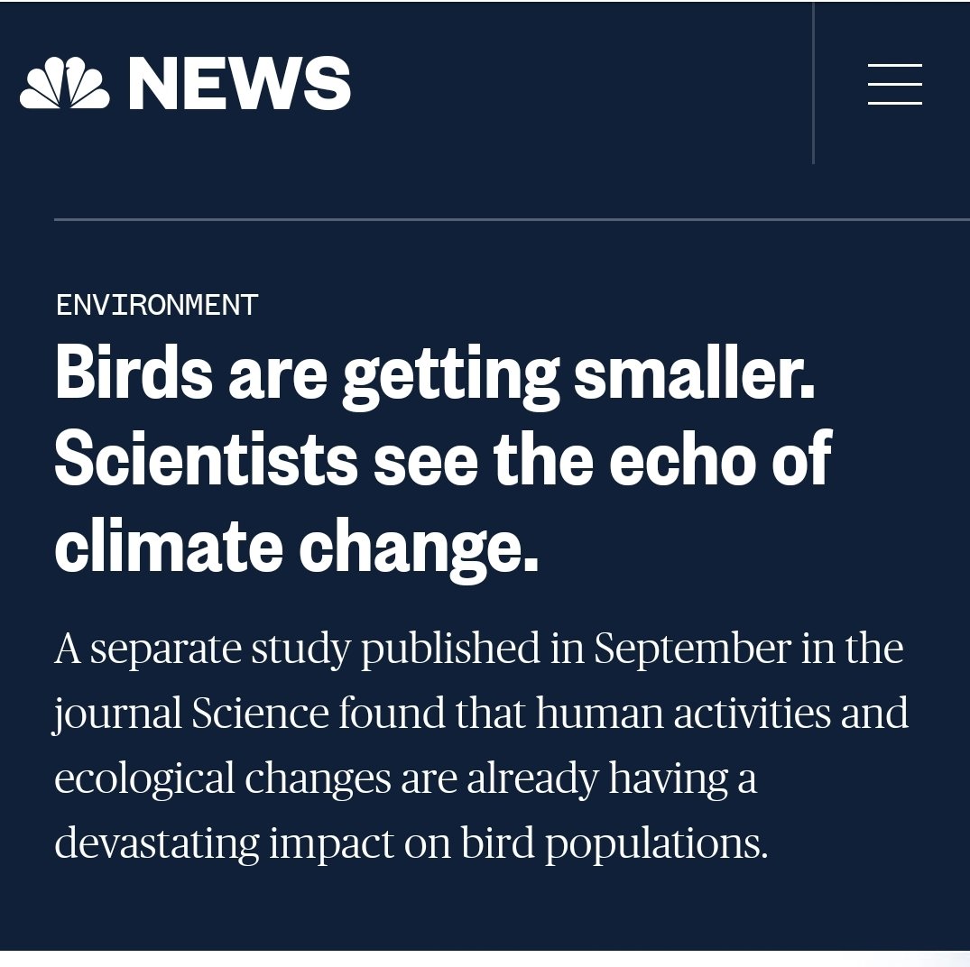 Climate change change makes birds bigger and smaller