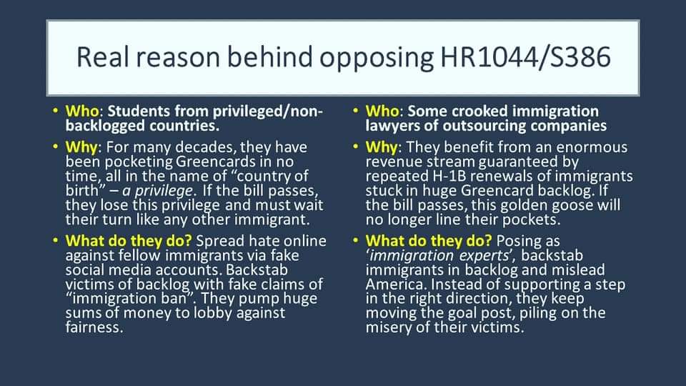 NowIsTheTime4It's tweet image. This is the reality of ppl opposing the bill of fairness !

@RepZoeLofgren @SenMikeLee Thank you both for knowing the truth and trying to fix the system

Appreciate your determination to resolve the backlog issue, which is causing so much pain to so many families !!
@GCBCoalition