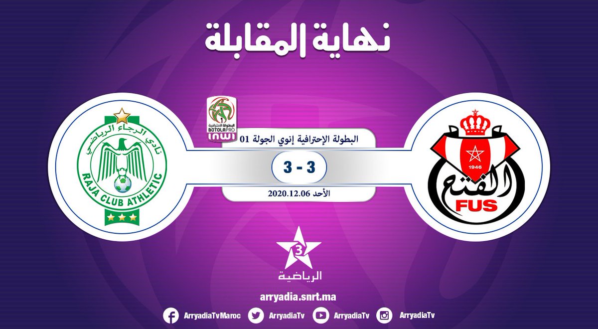 arryadiatv's tweet photo. نهاية المقابلة, #الفتح_الرياضي #الرجاء_الرياضي
#FUS #RCA
#البطولة_الإحترافية_INWI|الجولة01|
تابعوا البطولة الإحترافية إنوي ⚽ على تطبيق البطولة
https://t.co/ccRxKIaliR
https://t.co/Jn1wDQJz8B https://t.co/SohcYIxHgS