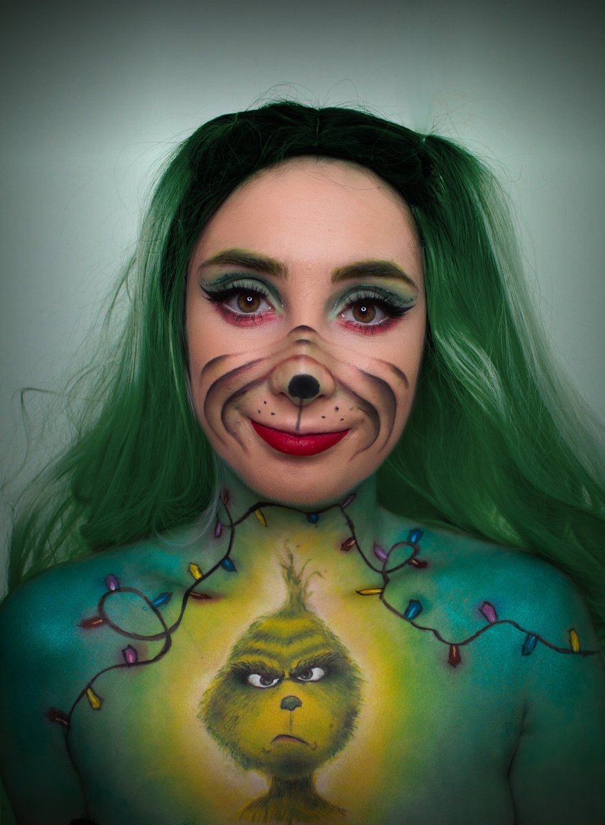 laauraChuust's tweet photo. Mi última creación GRINCH 😂 #grinch #makeupartist #makeup #Christmas2020 https://t.co/cUESLqgRbq