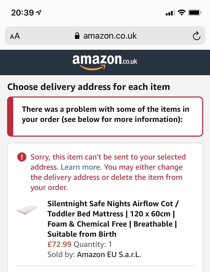 SophiwithaI's tweet photo. @amazon why can’t I order this? It’s in stock and doesn’t make any sense, I’ve been receiving Amazon parcels to my home address all week 🤷🏻‍♀️ https://t.co/m7GyTur5Yz