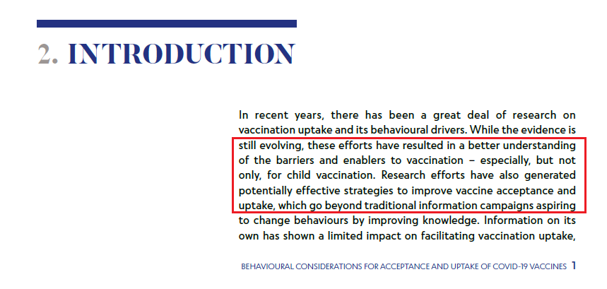 Behavioural drivers: "...efforts have resulted in a better understanding of the barriers & enablers to vaccination – especially, but not only, for  #child vaccination. Research efforts have also generated potentially effective strategies to improve vaccine  #acceptance & uptake..."