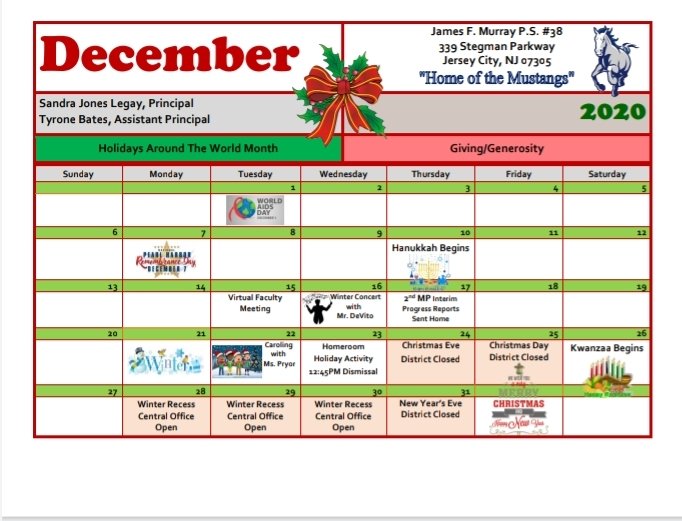 JfMurray38's tweet photo. Our December Calendar. https://t.co/z8tBYH6lts