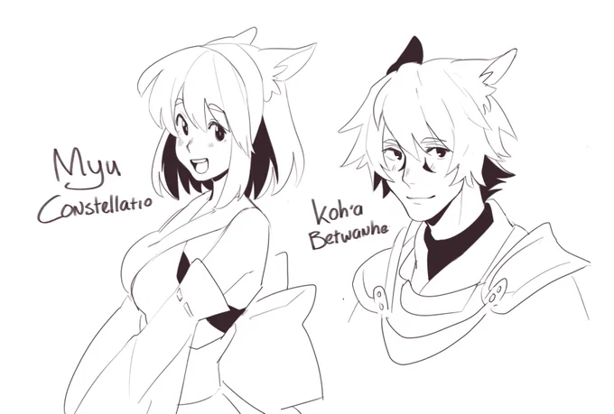 Im so sluggish on drawing but heres @myuzutsune and idk if the other person has twitter ;_; #mewparty 