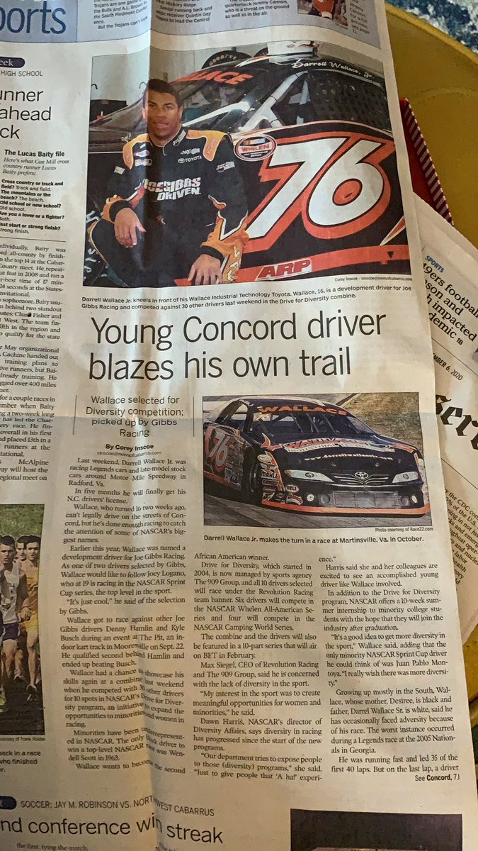 Going through old boxes and found this article about <a href="/BubbaWallace/">Bubba Wallace</a>, one of the first I wrote for <a href="/theobserver/">The Charlotte Observer</a>.