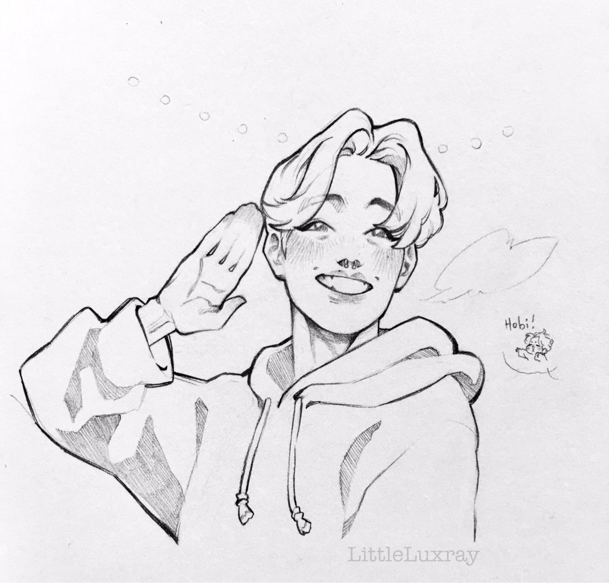 Wanted to draw some Hobis this weekend, featuring Jimin ;-; they're going out to shop! 