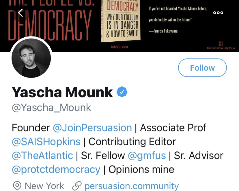 YASCHA MOUNKJohn Hopkins Professor.