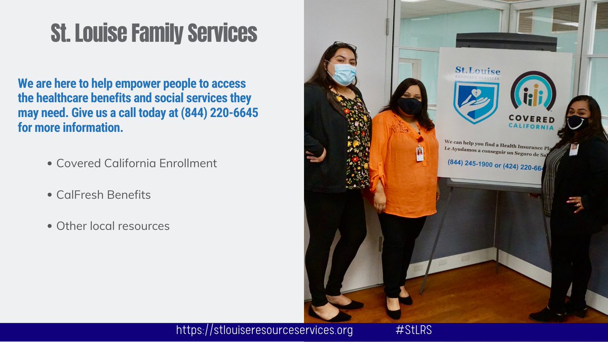 stlrsvcs's tweet photo. StLRS compassionate, bilingual Family Service Coordinators can help you through the application process for Medi-Cal, @CoveredCA, or other services as eligible. StLRS will provide you follow-up assistance as requested after enrollment.
#StLRS #healthcare #resources #community https://t.co/d0XJvPqayH