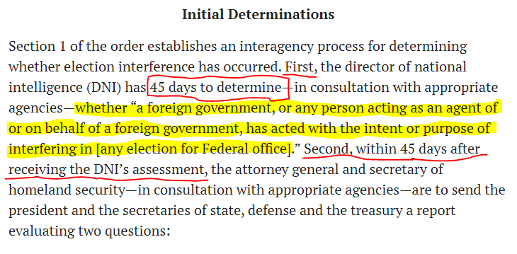 2/And timing seems to be or soon after QW-OpEx weekend: "happens" to be 45 days after Nov.3 .... almost no one remember this EO that Trump signed 2 years ago.What’s in the Executive Order on Election Interference? - Sept. 19, 2018 https://www.lawfareblog.com/whats-executive-order-election-interference