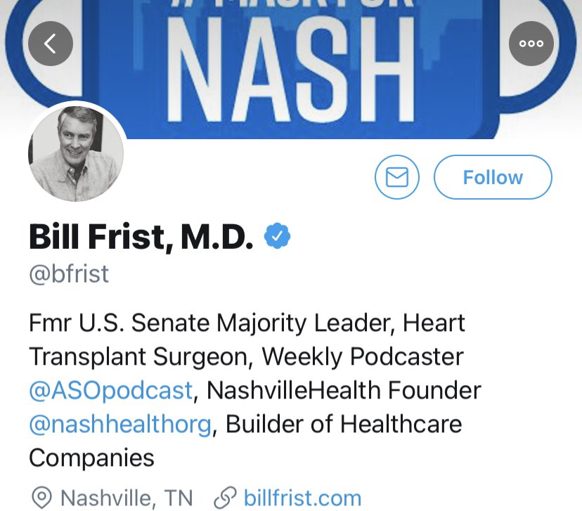 BILL FRISTFormer Senate Majority Leader who was a surgeon.