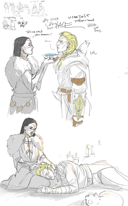 Fell down a viking/seer AU hole during tonight's drawpile with @BigMammaLlama5 

#supercorpsunday 