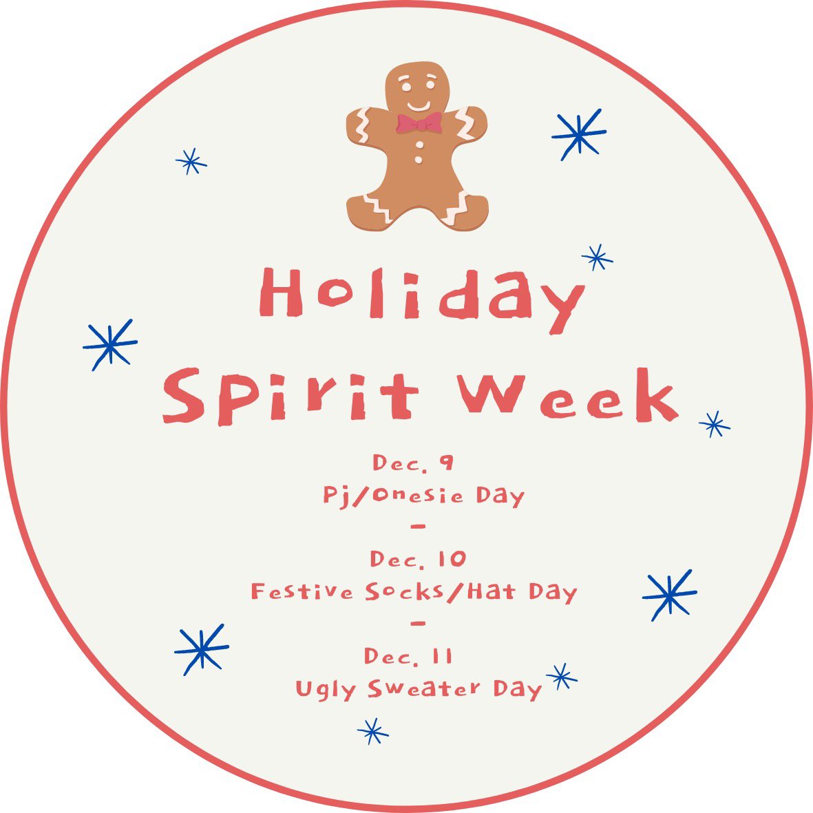 Attention Bulldogs! Holiday Spirit week starts Wednesday 12/9 until Friday 12/11 !! We can’t wait to see your spirit ⛄️❄️ @SBHSPrincipal