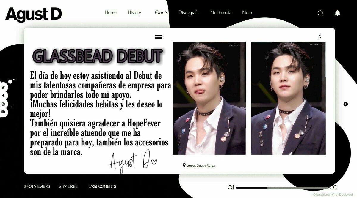 daeguboyoficial's tweet photo. ..⃗. 06.12.20˖

            Glassbead Debut

Me complace mucho poder estar esta noche apoyando a mis talentosas compañeras en su día especial. ¡Muchas felicidades, les deseo la mejor de las suertes! ✨

Y gracias a HopeFever por el increíble atuendo que me ha preparado. https://t.co/aYGEjmFPRh
