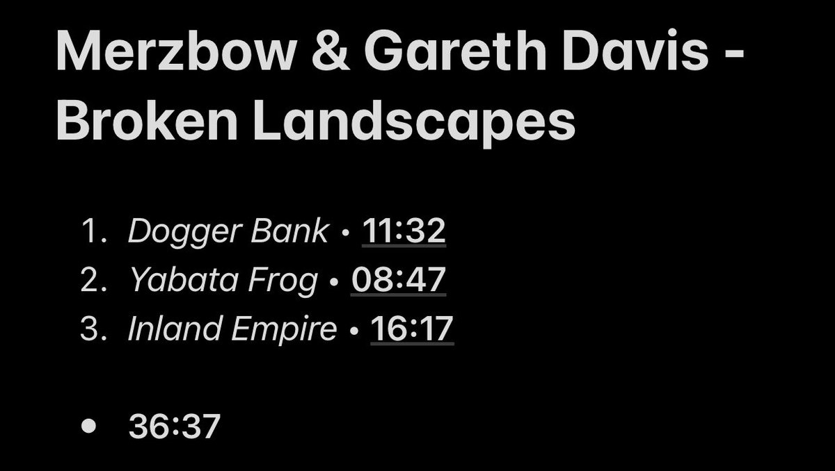 105/109: Broken Landscapes (with Gareth Davis)Although Dogger Bank wasn’t that interesting, Yabata Frog have really weird and enigmatic textures. Inland Empire is, on the other hand, way more ambient. Liked the variety on this project.