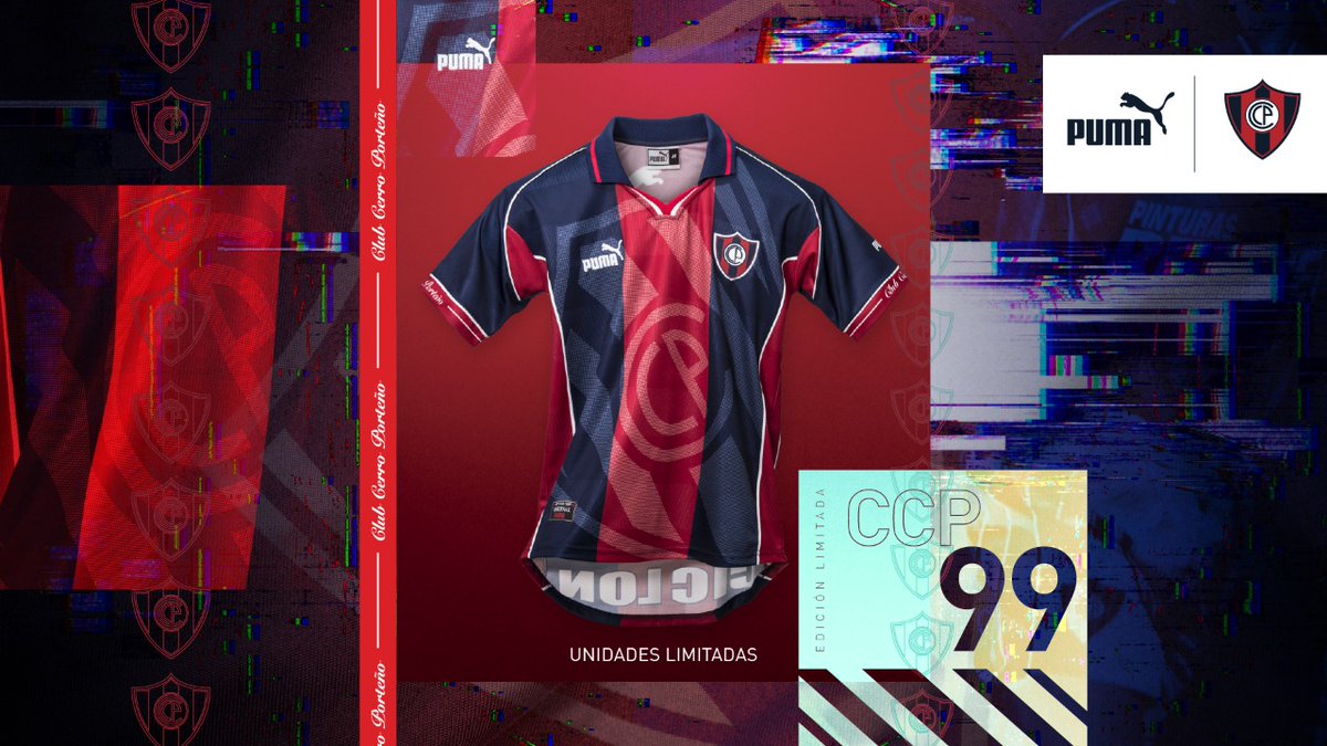 RecaudacionesPy's tweet image. La camiseta de #CerroPorteño del 99 que lanza @PUMAParaguay desde mañana. 🔵🔴👏