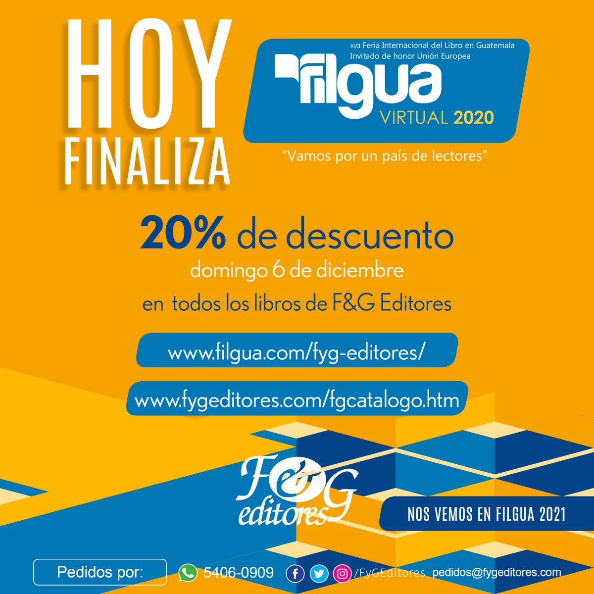 FyGEditores's tweet photo. #YoLeoFyGEditores

Rápidamente, como todo en estos meses de pandemia, la #FilguaVirtual2020 se está acercando a su final. Si aún no se han acercado a nuestro stand son bienvenidos.

https://t.co/Zen7grwiw2 https://t.co/Rv3OSDetiH