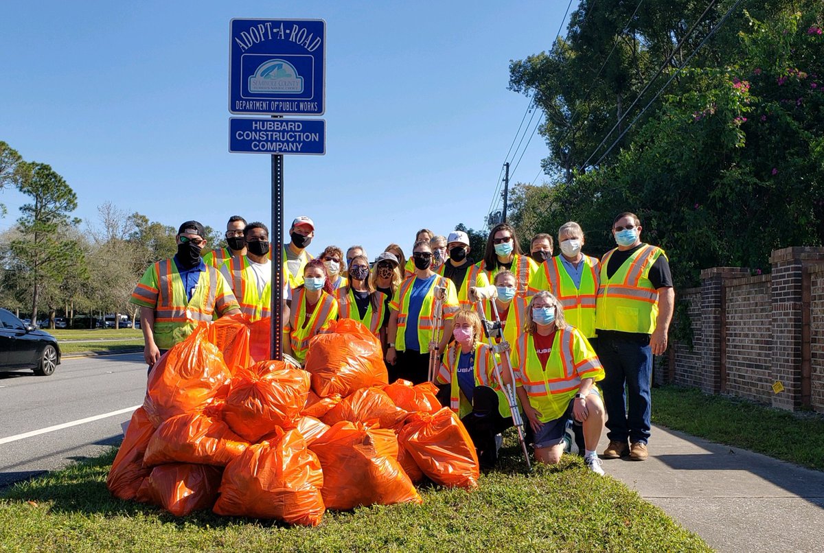Hubbard adopts Red Bug Lake Road! Volunteers started what we hope will be a tradition protecting the environment. The team removed litter  from a two mile stretch of Red Bug Lake Road. A huge thank you to all who volunteered.  #adoptaroad #roadcleanup #protectourenvironment
