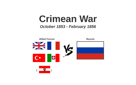 The Crimean War was a military conflict fought from October 1853 to February 1856 in which Russia lost to an alliance made up of the Ottoman Empire, the United Kingdom, Sardinia and France.