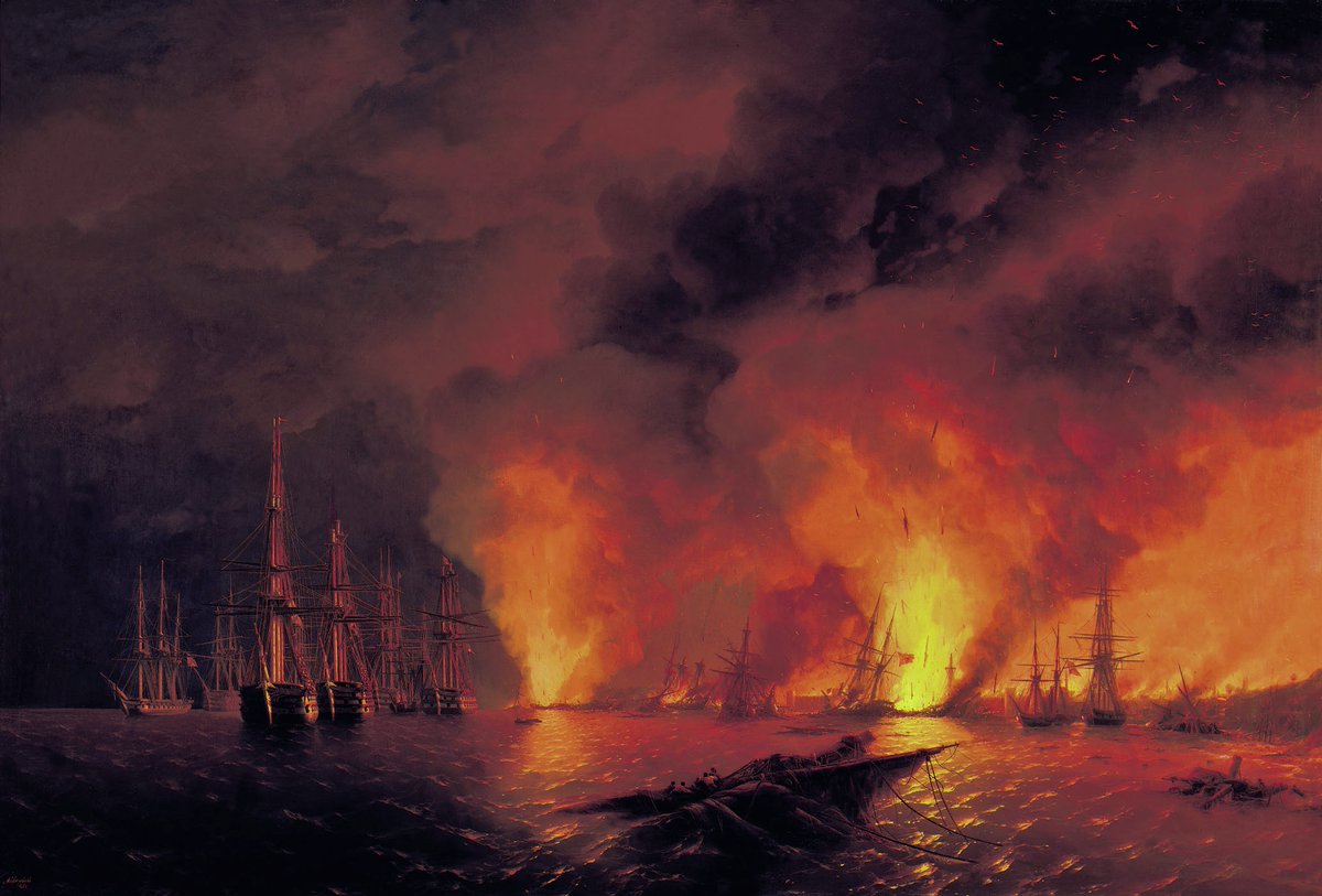 After the Russian Black Sea fleet destroyed a Turkish squadron at Sinope, on the Turkish side of the Black Sea, the British and French fleets entered the Black Sea on January 3, 1854, to protect Turkish transports.