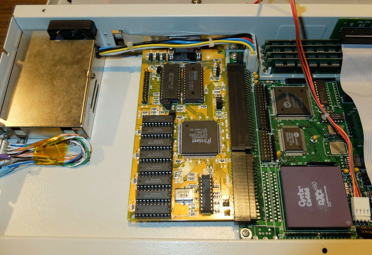 And that ISA board is a Trident-powered SVGA card.I'm not sure why it's in there, given that the PC clearly has some onboard VGA. Maybe the onboard was too slow?