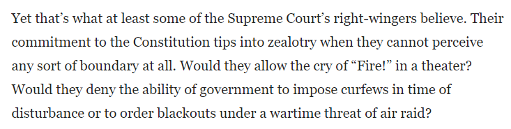 6/ This is also nonsense that betrays a complete lack of understanding of the law (and maybe words). Nobody every said there isn't "any sort of boundary." In fact, Kavanaugh's concurrence expressly says he thinks there ARE!