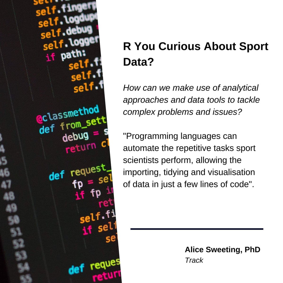 Are you curious about sport data and analytics? Dr <a href="/alicesweeting/">Alice Sweeting</a> gives us a look at how programming tools can help spark curiosity in sport science, and shows us that there R better ways! Have a read of the article at trackvu.com/blog/r-you-cur…