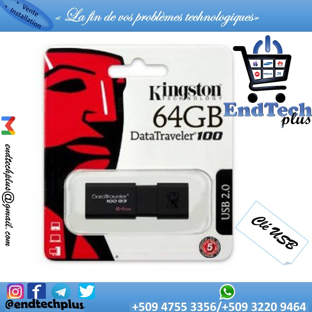 endtechplus's tweet photo. Clé USB 64 GB #pripiyay #prixabordable #qualité #original #bondeal #endtech #vente #engrosetaudetails #appareilstechnologiques #electroniques #menagers #magasinelectroniques #smallbusinesssupport #twitterbusiness #IGbusiness https://t.co/rD36XUmQQW