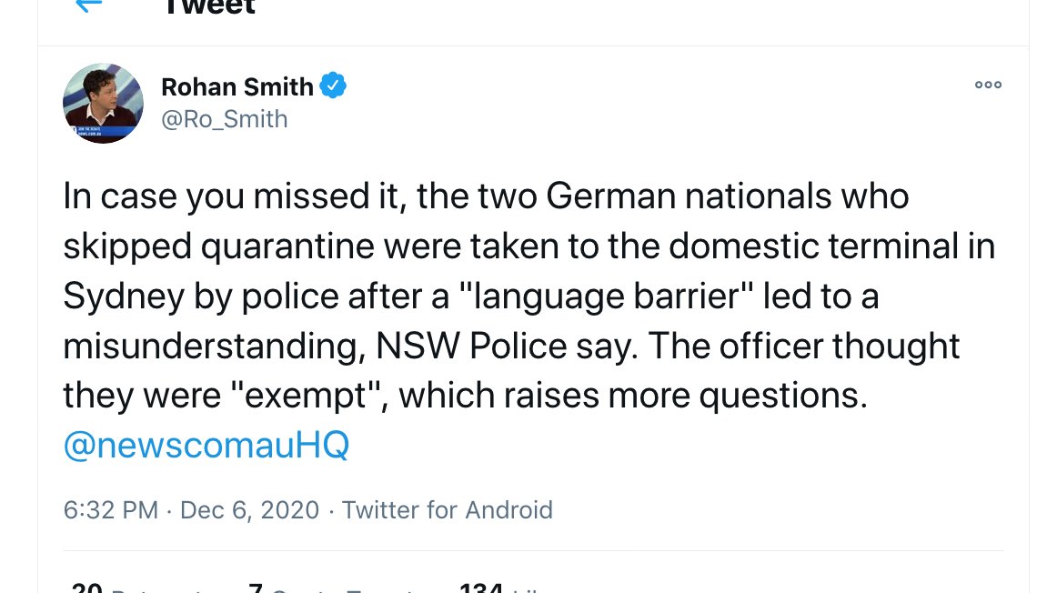 A senior NSW Police figure gets shoved out the door on Sunday to claim there was "a language problem" and "communication issues".Oh yes indeed.Some media then breathlessly report this statement verbatim without googling that ~70-80% of the German population can speak English.