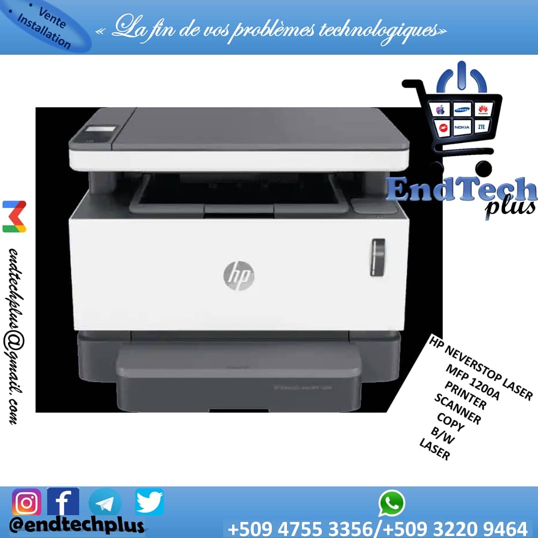 endtechplus's tweet photo. Imprimante multifonction laser HP Neverstop 1200a Imprimez de grandes quantités en toute simplicité ! Multifonction !
#pripiyay #prixabordable #qualité #original #bondeal #endtech #vente #engrosetaudetails #appareilstechnologiques #electroniques #menagers #magasinelectroniques https://t.co/cyriwey092
