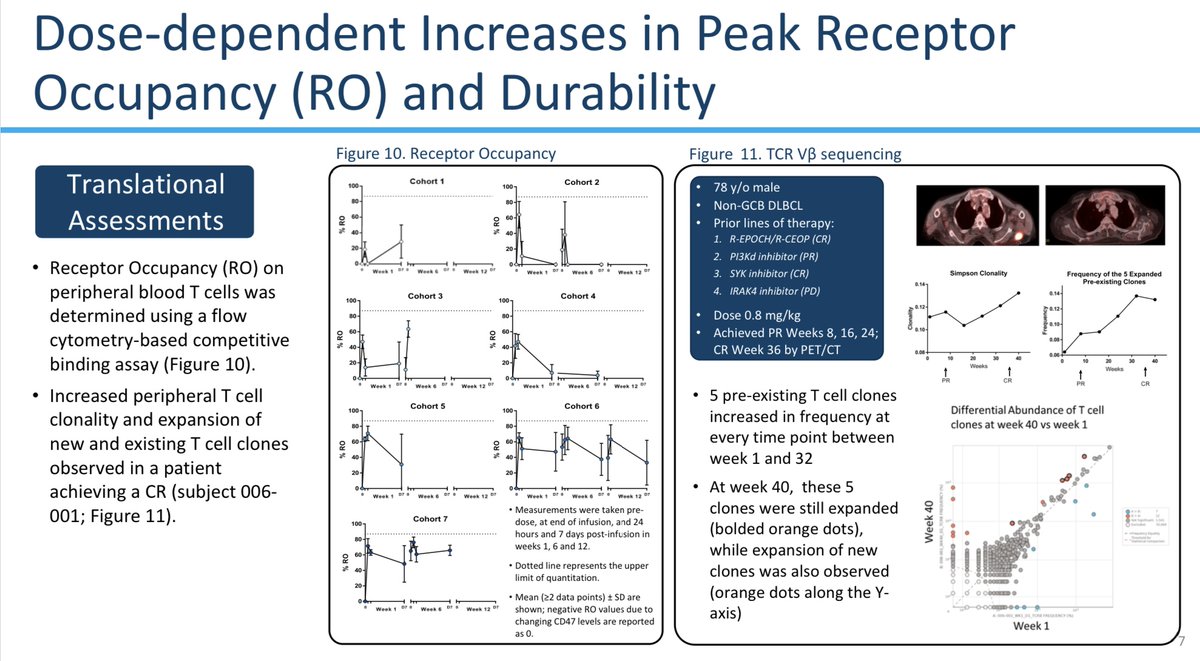  $TRIL  $ALXO As to Receptor Occupancy and durability upon 622 dosing increase, it seems fair to say that 622 RO may be nearing its peak (and 18mg/kg might be RP2D, no bad thing). However, let's reconsider what RO says, and doesn't say.