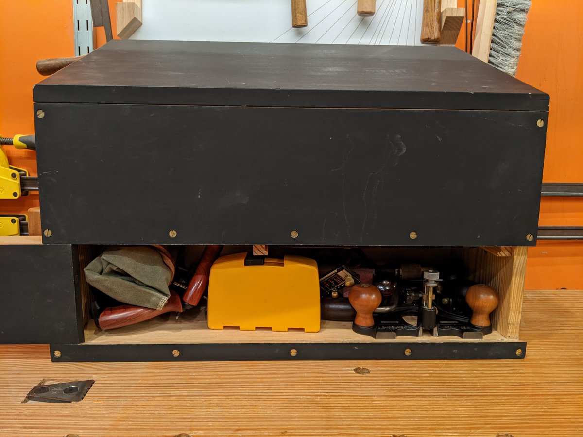 Next is this DeWalt bit case that holds the larger bits which dont fit the drill index stored in the top section. Its main job however is holding the tapered drill bits that make using cut and forged nails easier.Obviously the bottom section isn't as portioned out as the top.