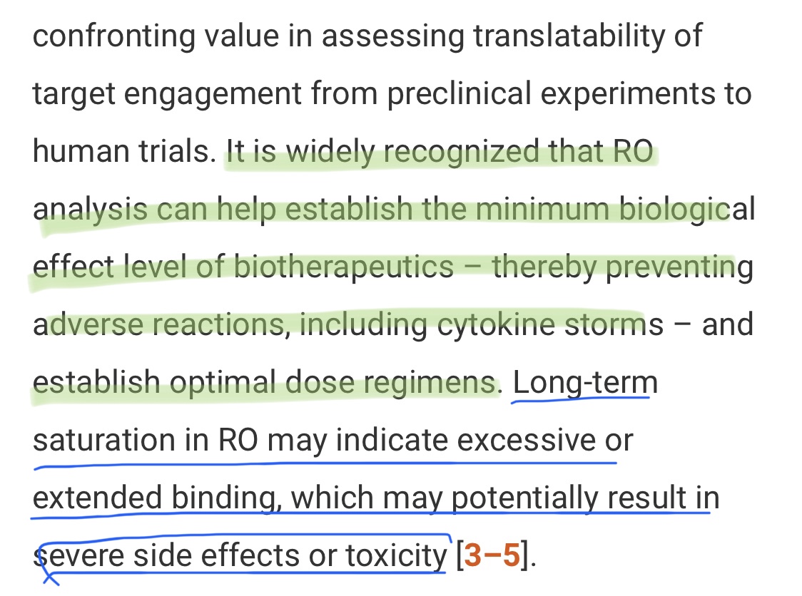  $TRIL  $ALXOAnd note in particular that this "excessive" saturation and binding RO may have led to the severe side effects and toxicity previously noted for ALX148 in mono dose escalation: