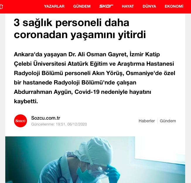SSSBBL777's tweet photo. 3 sağlık personeli daha #coronadan yaşamını yitirdi. https://t.co/SUAaKDcbmu https://t.co/AzIaQLRtub