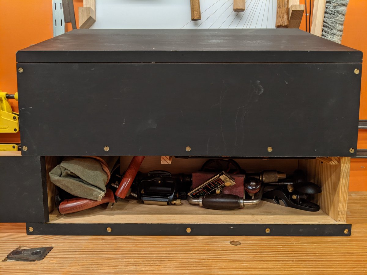 In the category of "I already owned it and there is currently spare room" is this Veritas Small Scraping Plane. Its a great little tool, but in no way is it necessary, the second I need the space it is gone.