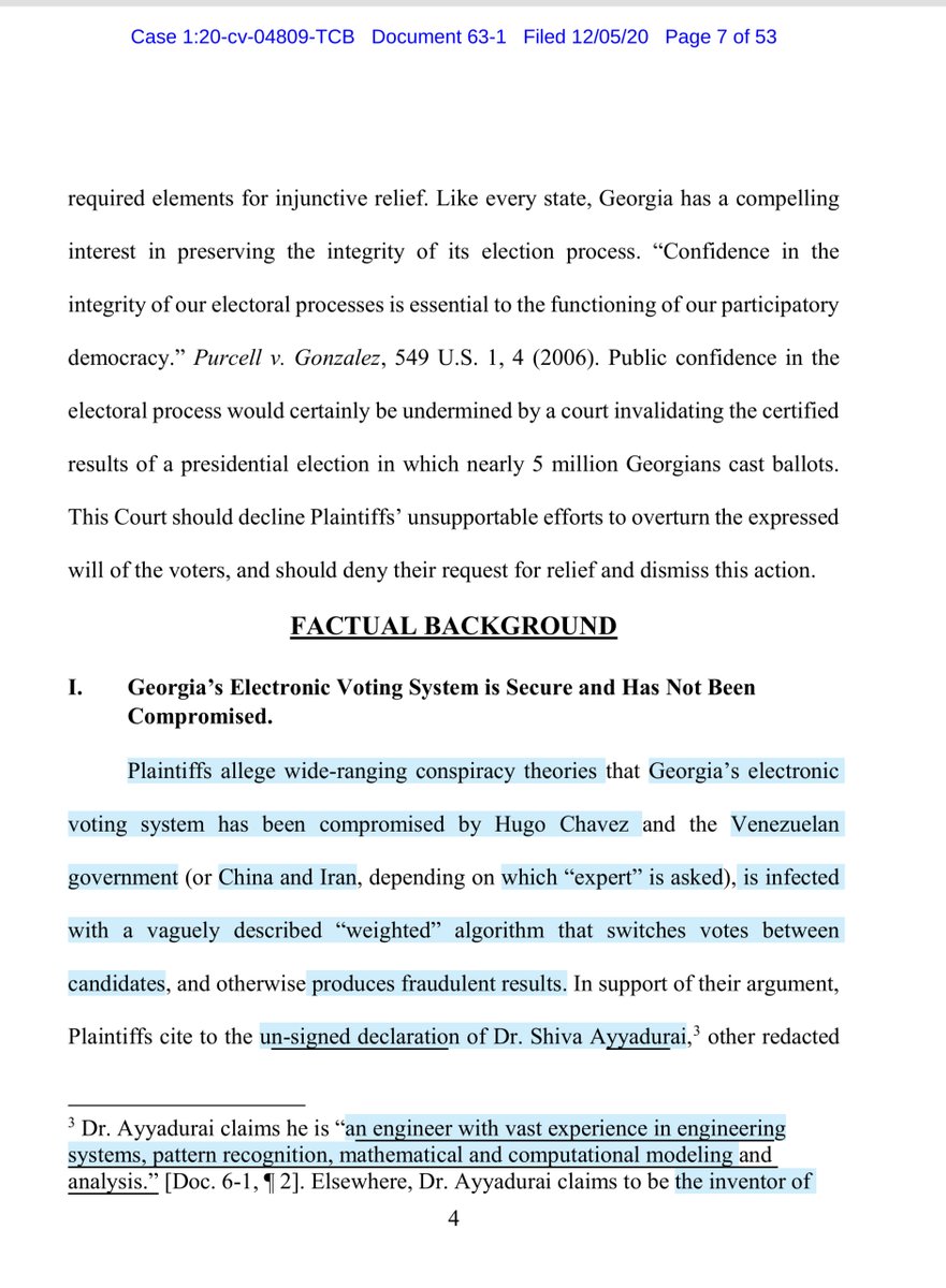 this is fantastic“...Ayyadurai also claims to be the inventor of electronic mail..” <— that’s who Krake-Wood selected as an “expert witness“ Setting aside both the timeliness, and conspiratorial “substance” of Kraken-Wood’s latest batshit cray lawsuit.  https://ecf.gand.uscourts.gov/doc1/055113210532