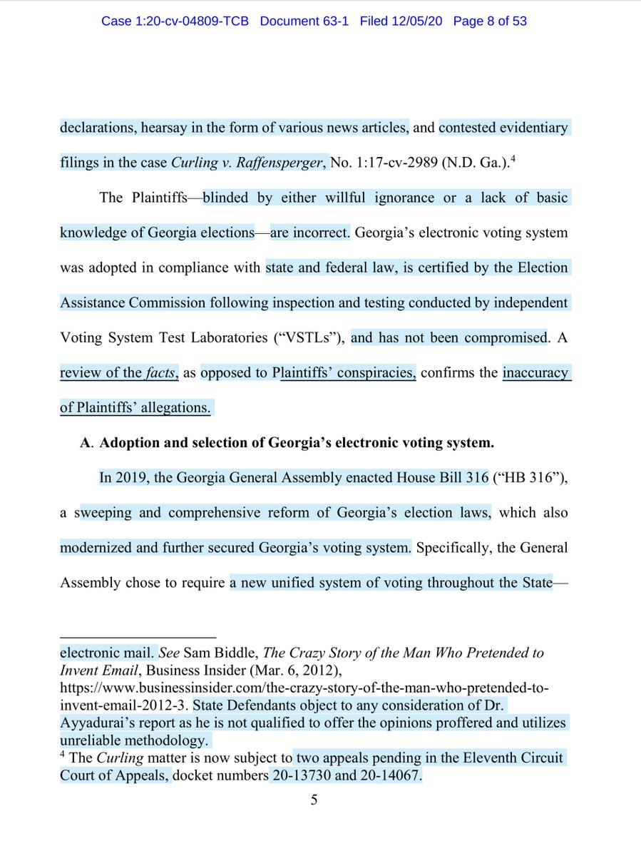 this is fantastic“...Ayyadurai also claims to be the inventor of electronic mail..” <— that’s who Krake-Wood selected as an “expert witness“ Setting aside both the timeliness, and conspiratorial “substance” of Kraken-Wood’s latest batshit cray lawsuit.  https://ecf.gand.uscourts.gov/doc1/055113210532