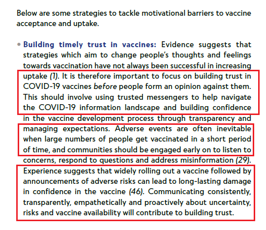 "It is therefore important to focus on building trust in  #COVID19 vaccines before people form an opinion against them. This should involve using trusted messengers...""Adverse  #events are often  #inevitable when large numbers of people get vaccinated in a short period of time.."