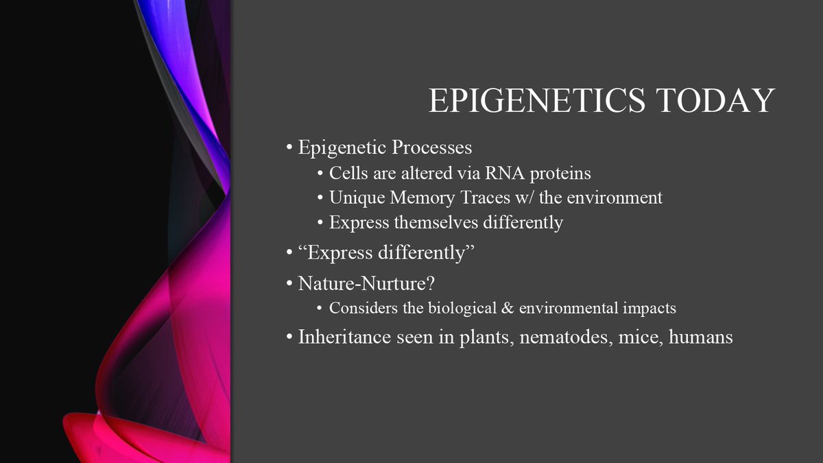 Slides continued....epigenetics research!