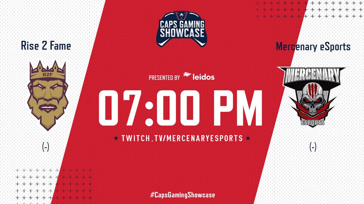 New Night; New Tournament.
#CapsGamingShowcase starts tonight. #MercenaryESports faces @Rise2FameESHL.

Games start at 7:00PM EST on our Twitch:
twitch.tv/MercenaryESpor…
(7:00PM, 7:30PM, + 8:00PM EST) 

presented by <a href="/LeidosInc/">Leidos</a>