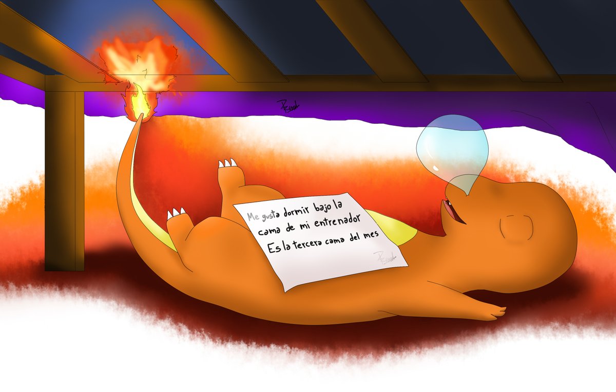 LiepardLia's tweet photo. #Charmander #guilty #Pokemon #culpable
I like to sleep under my trainer's bed. This is the third bed of the month #guiltyPokemon #Pokemonculpables #Pokedex #PocketMonsters #kanto #Firstgeneration #generation1 #GenerationI #illustration #digitalillustration #digitalart https://t.co/i1sfq3vuL0