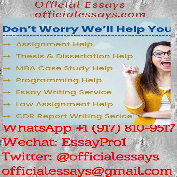 officialessays's tweet image. Order now!!
#writemyEssay
#ResearchPaper
#GetHomeworkhelp
#Businessplan
#Scholarshipessay
#Reflectionpaper
#ghostwriting
#CapstoneProject
#academicwriting
#Articlereviews
#Customessays
#BuyEssay
#PayforEssay
#Rewritemyessay
#PaperPay
#Exam
#Math
#Accounting
#Assignment