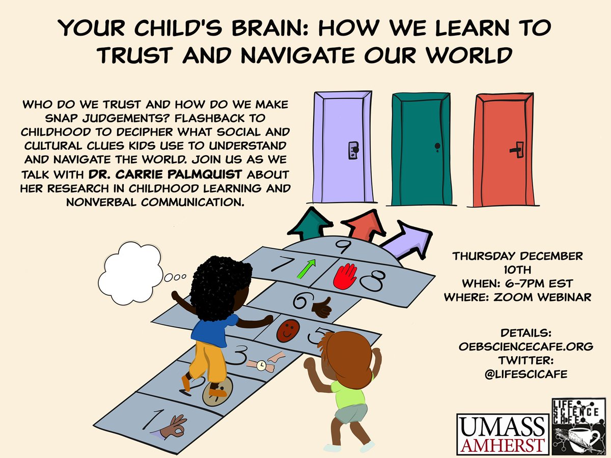 Save the date! This Thursday Dec 10th at 6pm EST join our last cafe of 2020 with Dr. Carrie Palmquist. We'll talk how do we trust &amp; make snap judgments. Flashback to our childhood to understand what social &amp; cultural clues kids use to navigate the world