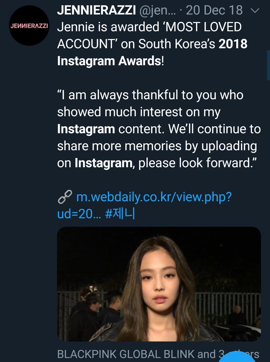 VisualAceJisoo's tweet photo. Jennie- Most Loved Account 2018
Lisa- Most Engaged Account 2019
Rosé- Most Engaged Video Post

and now JISOO will be receiving her instagram award omg😭😭 https://t.co/PPhhVo84Ac
