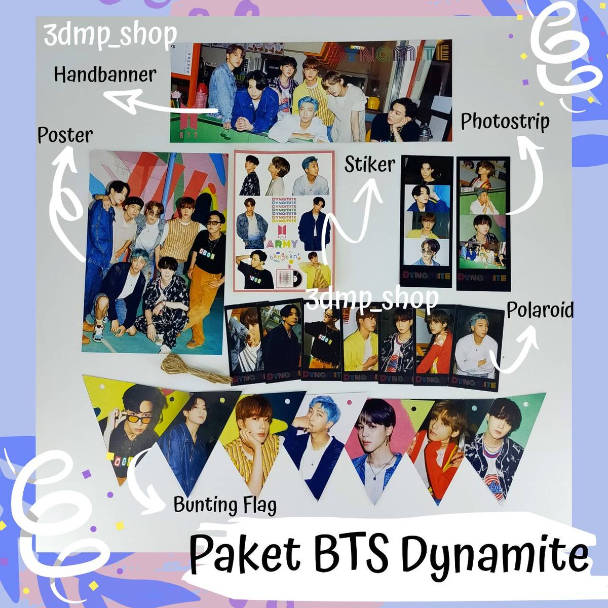 3dmp_shop's tweet photo. CUMA 20.000
Dapat semua yang digambar

READY STOCK 

PAKET BUCIN FANKIT BTS DYNAMITE DAN BE

1paket isi nya :
1pc Handbanner Mini
1pc Poster ukuran A5
7pc Polaroid Mini ( Seukuran ATM/KTP)
7pc Bunting Flag Mini
1 meter tali rami
2pc Photostrip
1 set stiker uk.A6 (no cutting) https://t.co/MpaZ3iltYt