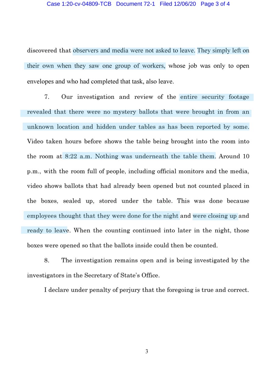 exhibit # 1 —>Affidavit of Frances WatsonKrakenWood—> republicans were forcibly kicked out of the Staples Centers -that’s went China, Iran, Venezuela and ANTIFA stole the election  FACT—> they left on their own accord https://drive.google.com/file/d/1bYoC9jI5JLSO0H629xGxDIVev-yMdHKy/view?usp=drivesdkor via ECF https://ecf.gand.uscourts.gov/doc1/055113210815