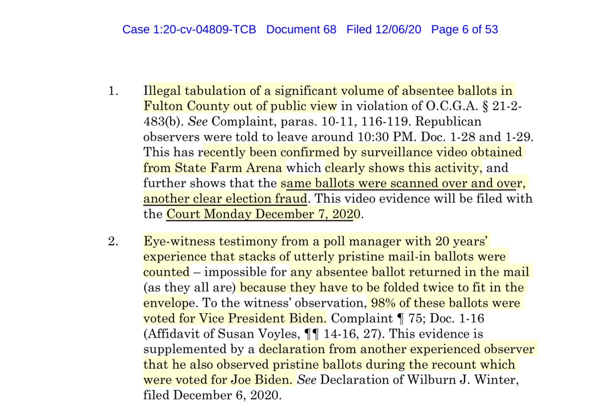 Another filing by Defendants and Kraken-Wood once again - caught lying about “the video evidence” that KrakenWood plans to “submit to the Court on December 7th”1) Declaration of Frances Watson2) the Declaration of Juan E. Gilbert, Ph.D.Wait... For... IT https://twitter.com/File411/status/1335740640961982464?s=20